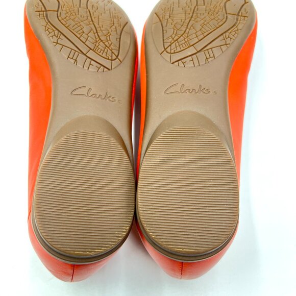 8W 8 WIDE WIDTH Clarks Rena Hop Grenadine Leather Ballet Flats Shoes - Picture 10 of 12